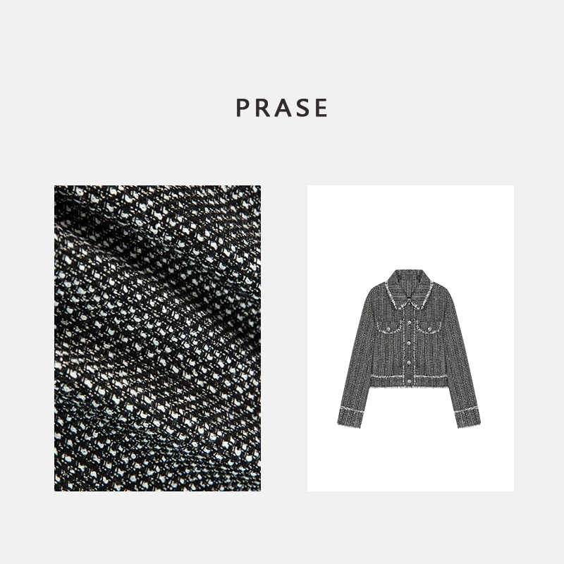 PRASE·噜【贵俏佳人】微胖轻奢款冬夹鹅绒小香风外套PR411B05
