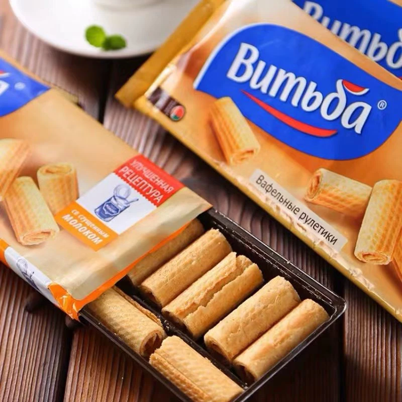 【拍一发五】俄罗斯原装进口鸡蛋卷休闲零食80克每盒