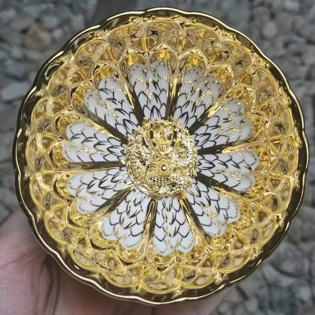 【金玉满堂梦幻龙麟】手工茶杯复古主人杯陶瓷精美无礼盒