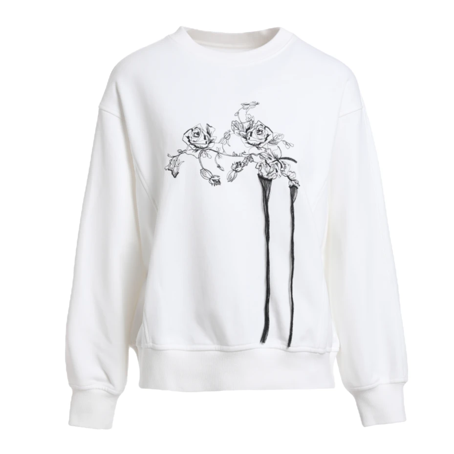 早春新款圆领套头休闲宽松潮流印花百搭时尚卫衣女士上衣LBB83001