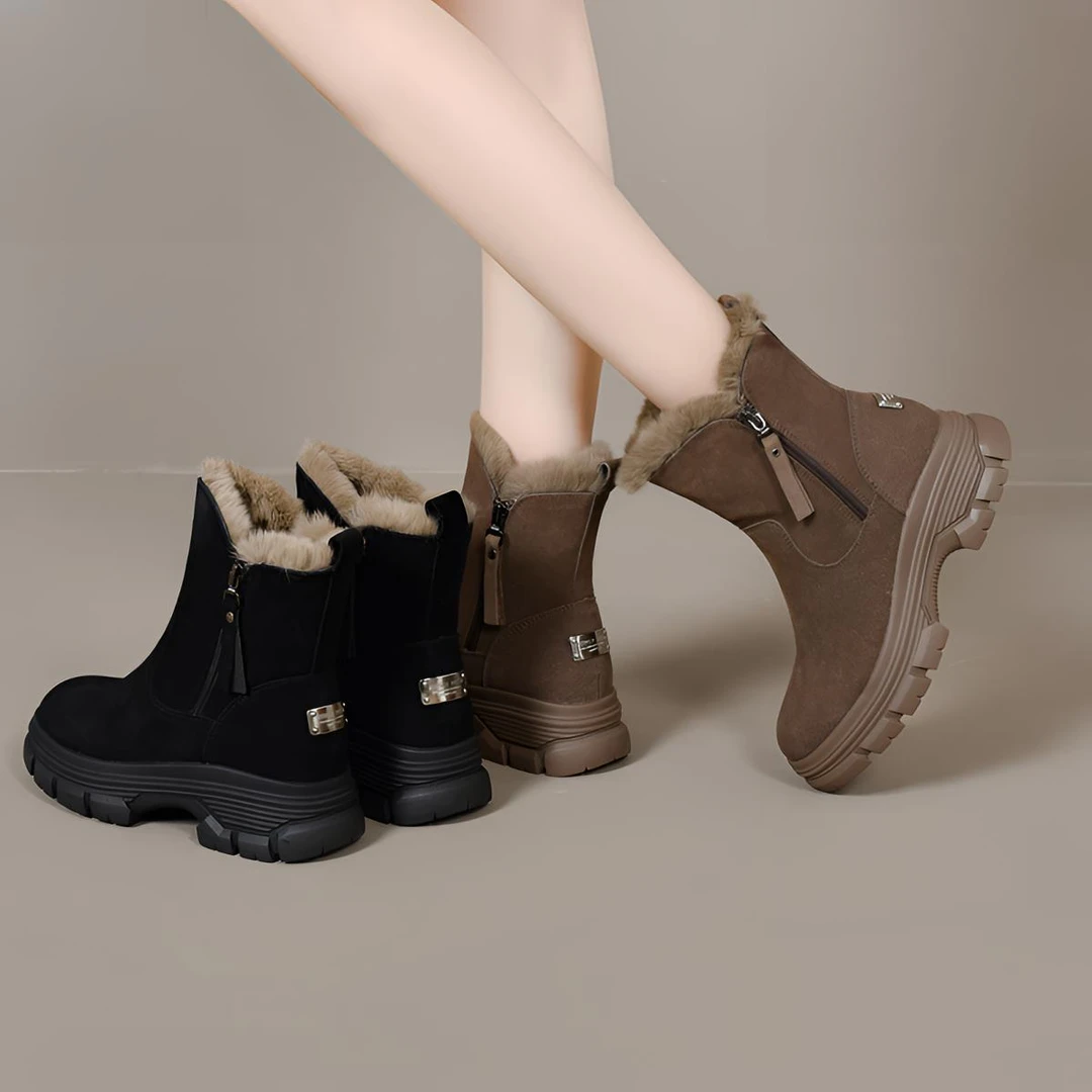 xizi/昔子679新款短靴加绒雪地靴保暖百搭大棉靴冬马丁靴冬季加厚