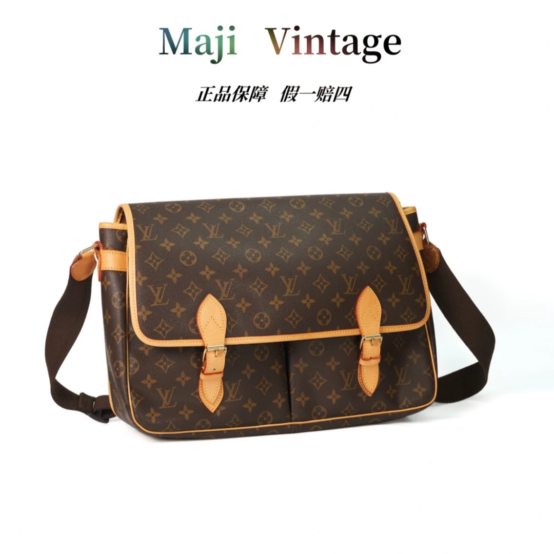 99新 LouisVuitton/路易威登 中号剑桥包单肩斜挎邮差包/经典中古