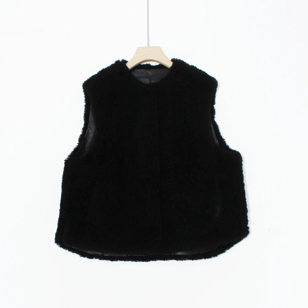 CHEN.23无袖马夹上衣时尚百搭休闲女装皮毛一体（S3270）