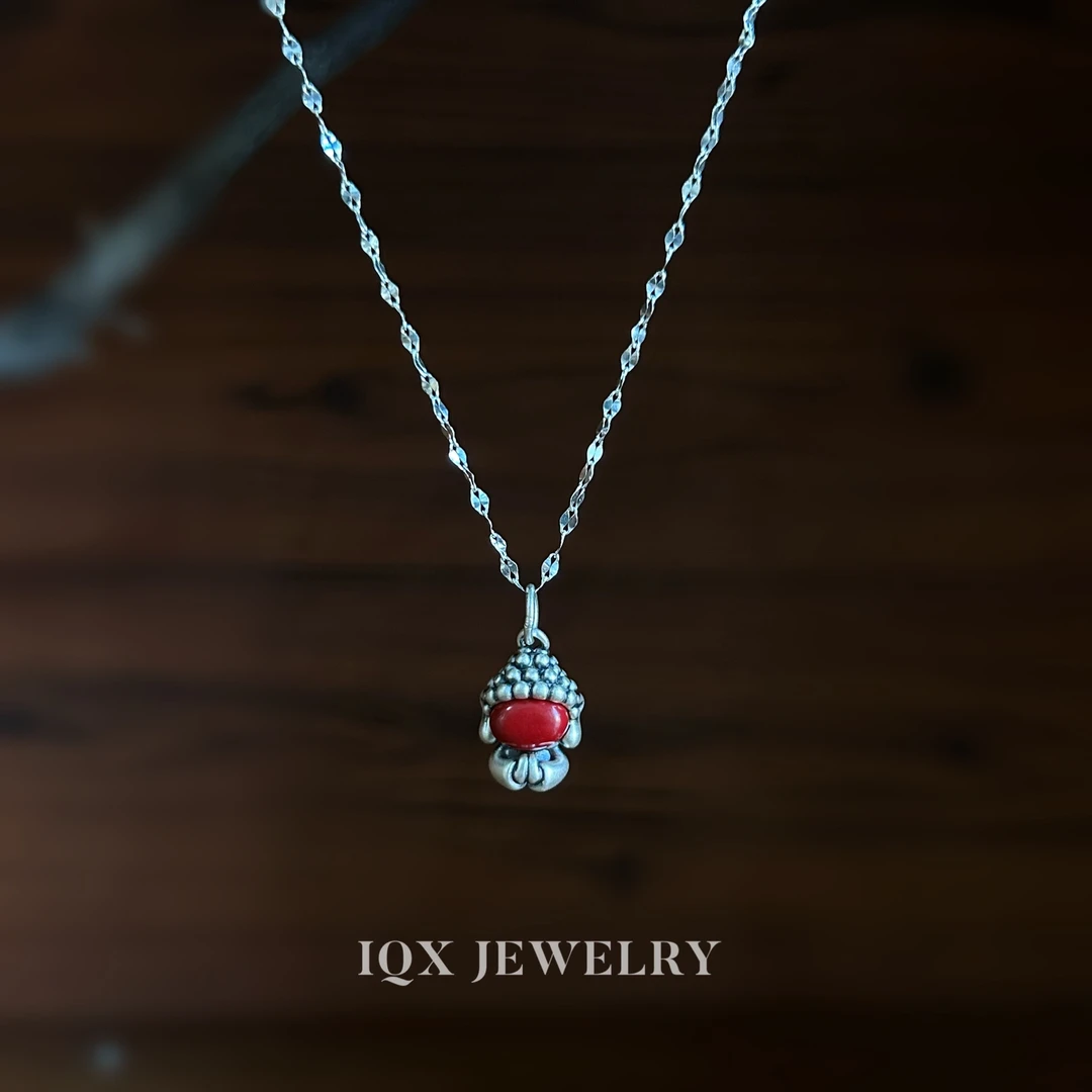 坠链均足银 宝宝佛通体银项链