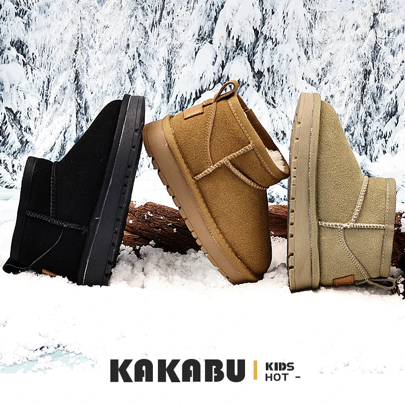 偏小建议拍大两码冬季亲子雪地靴儿童雪地靴大棉鞋加绒短靴125