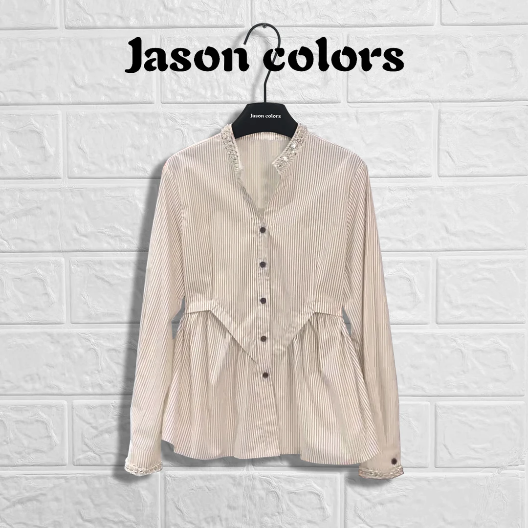 【Jason colors】条纹衬衫女早秋季新款设计感小众时尚轻奢气质上衣