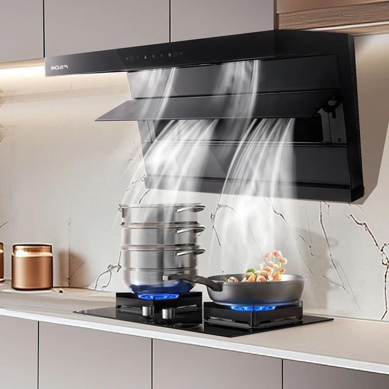 「三件套」老板名气A576小黑翼变频26立方烟机灶具热消顶侧三腔感应