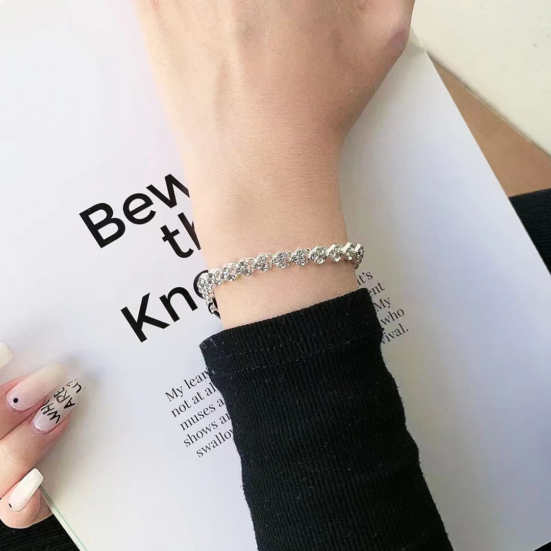 铁合金莫桑石手链 满天星手链*时尚百搭简约气质