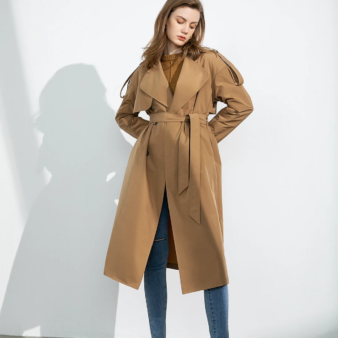 外套风衣大衣时尚收腰中长款秋季女装