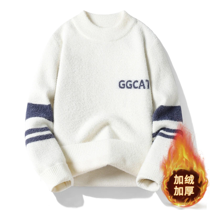 IMPISH LEE毛衣男款冬季男士毛衣加绒潮牌新款高品质针织衫毛线衣