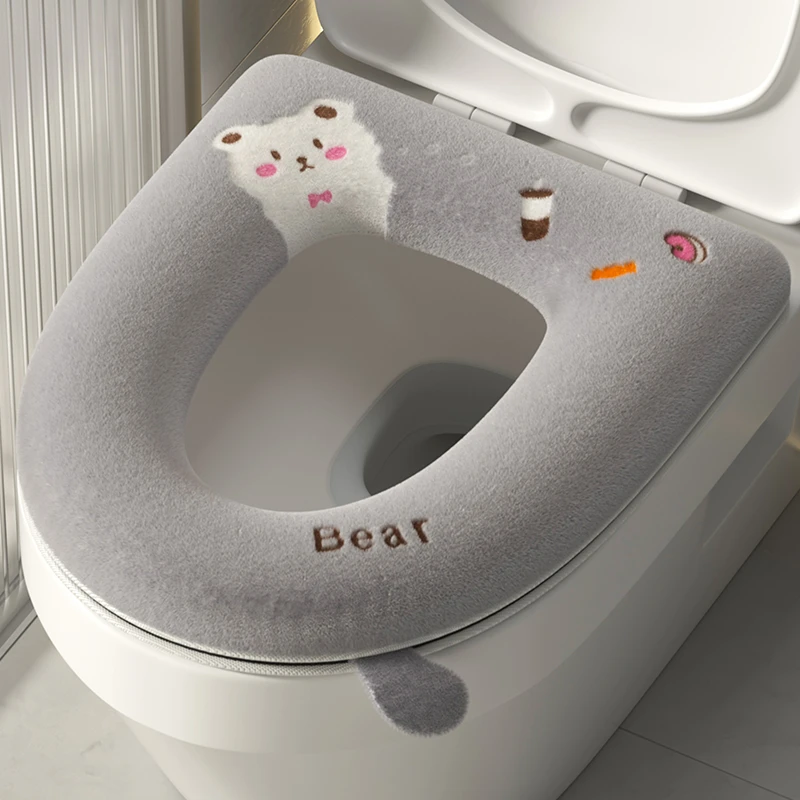 家用马桶坐垫四季通用冬季防水卡通马桶垫厕所坐便套拉链款马桶套