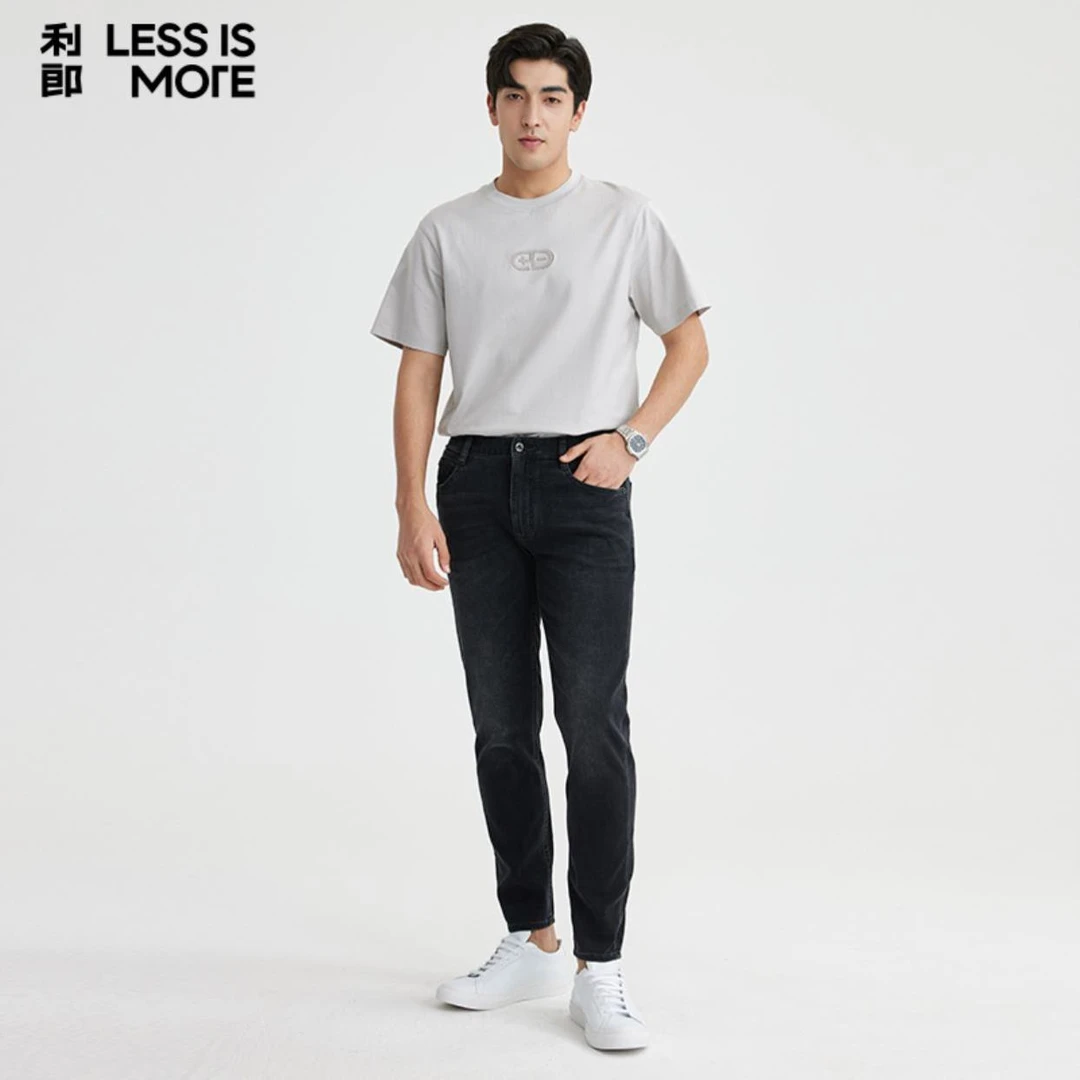 【舒适微弹】利郎LESSISMORE久穿如新低腰窄脚男士九分裤春季牛仔裤