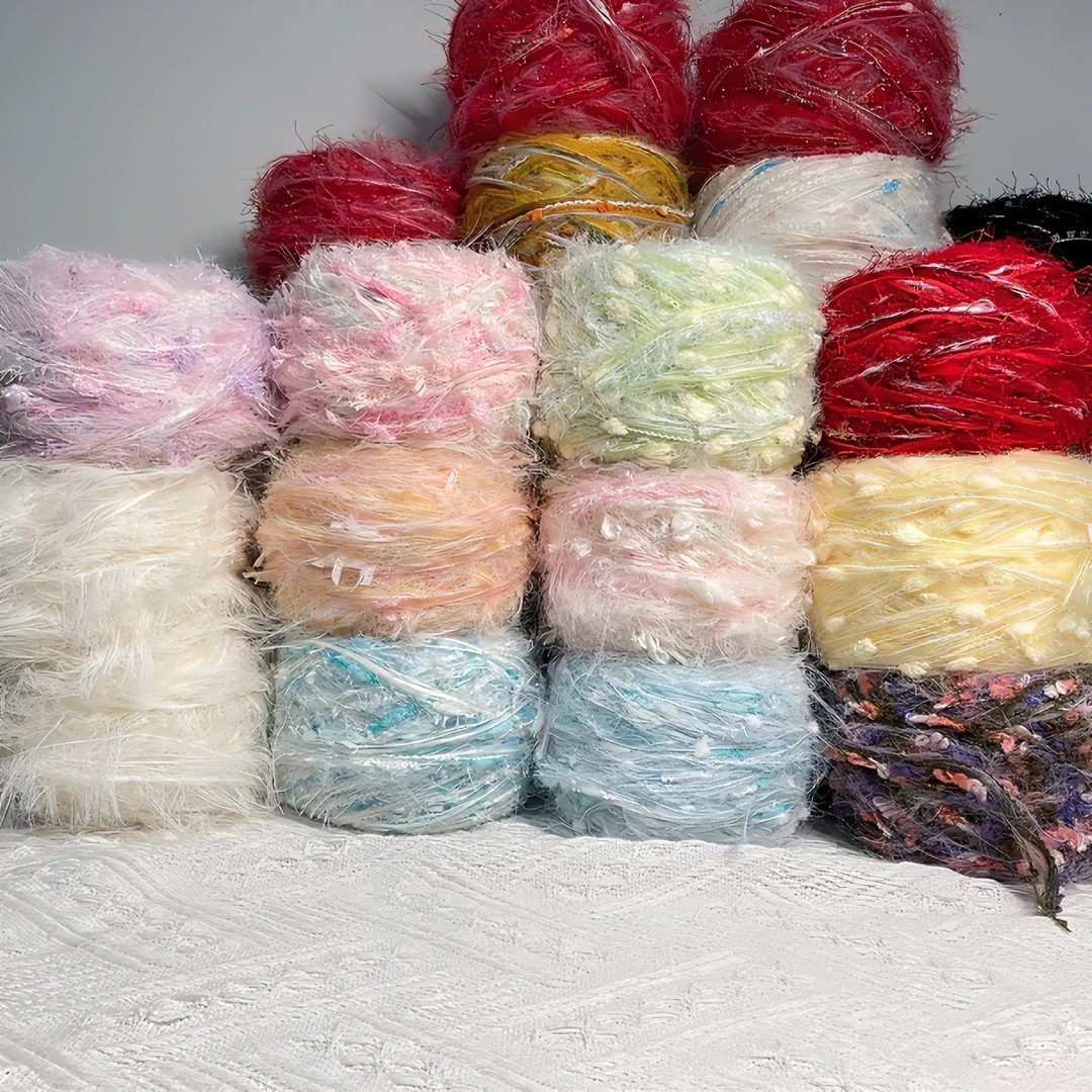 (满28包邮)特色手混线钩织包包帽子发夹发圈线材