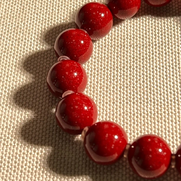 天然辰砂12mm高含量天然保真红晶砂-礼盒包装