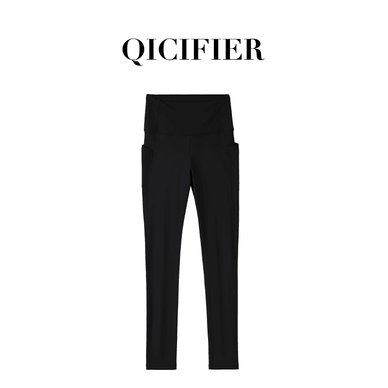 【QCFE】品牌高奢鸡骨架科技黑女士轻量塑性裸感运动瑜伽长裤 2876