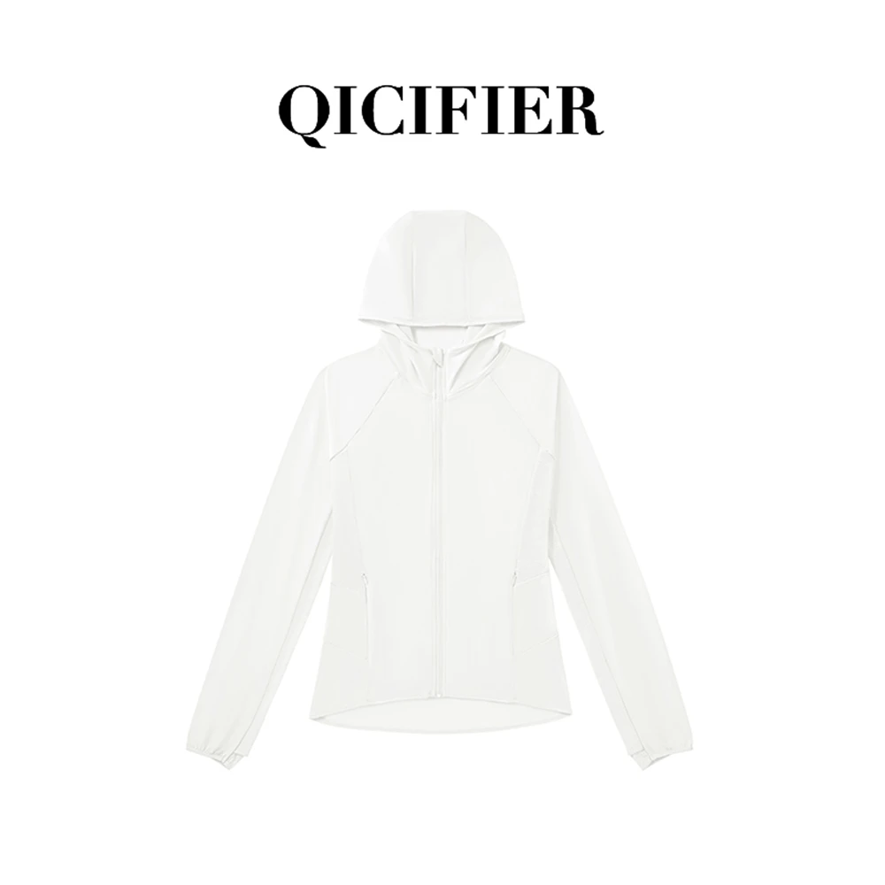 白富美 夏日修身户外运动立领连帽防晒上衣 3031
