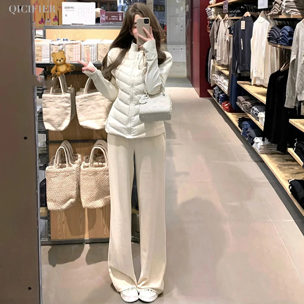 【QICIFIER】锁温神裤 加绒保暖休闲运动直筒宽松长裤 5056