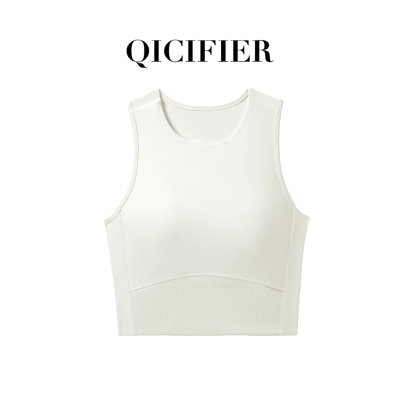 奶昔白【QCFE】【莱卡】女士高强运动露背文胸 2734