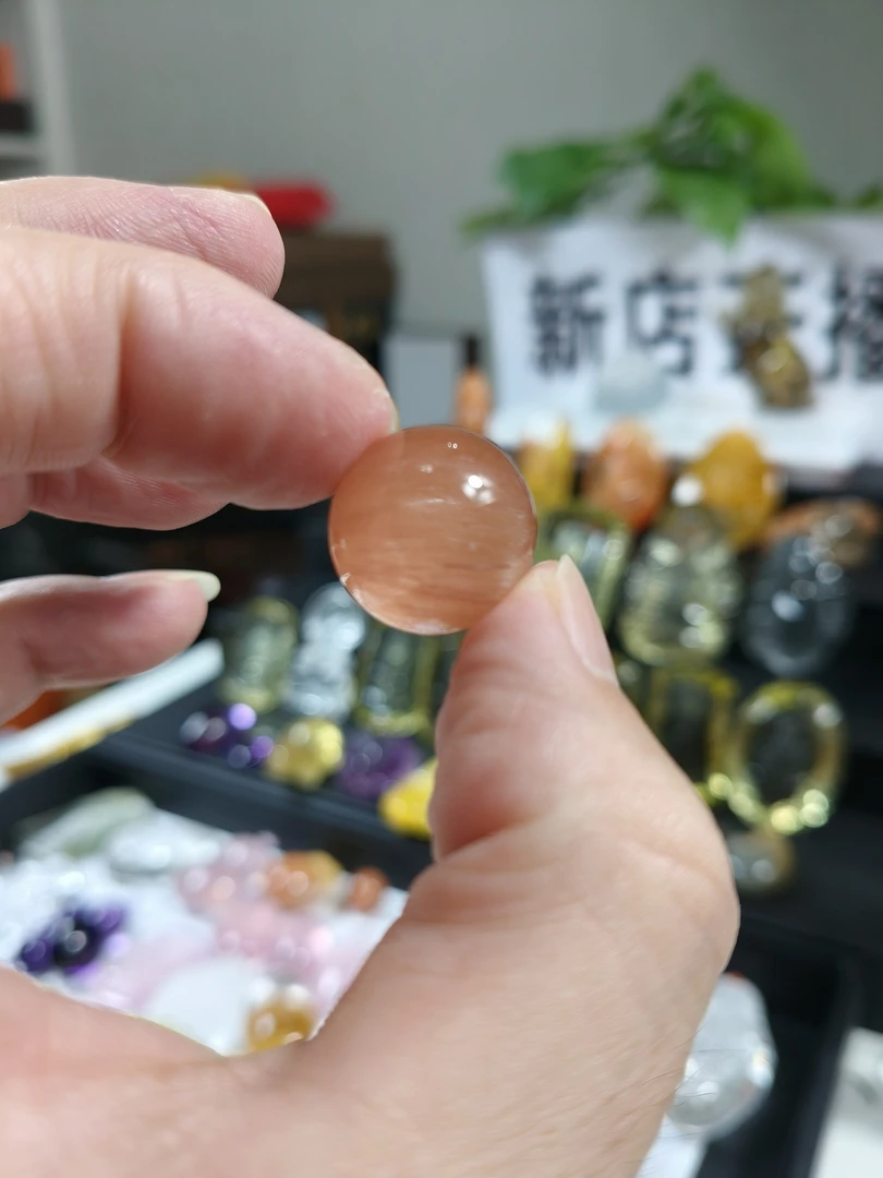 天然水晶兔毛水晶圆珠吊坠