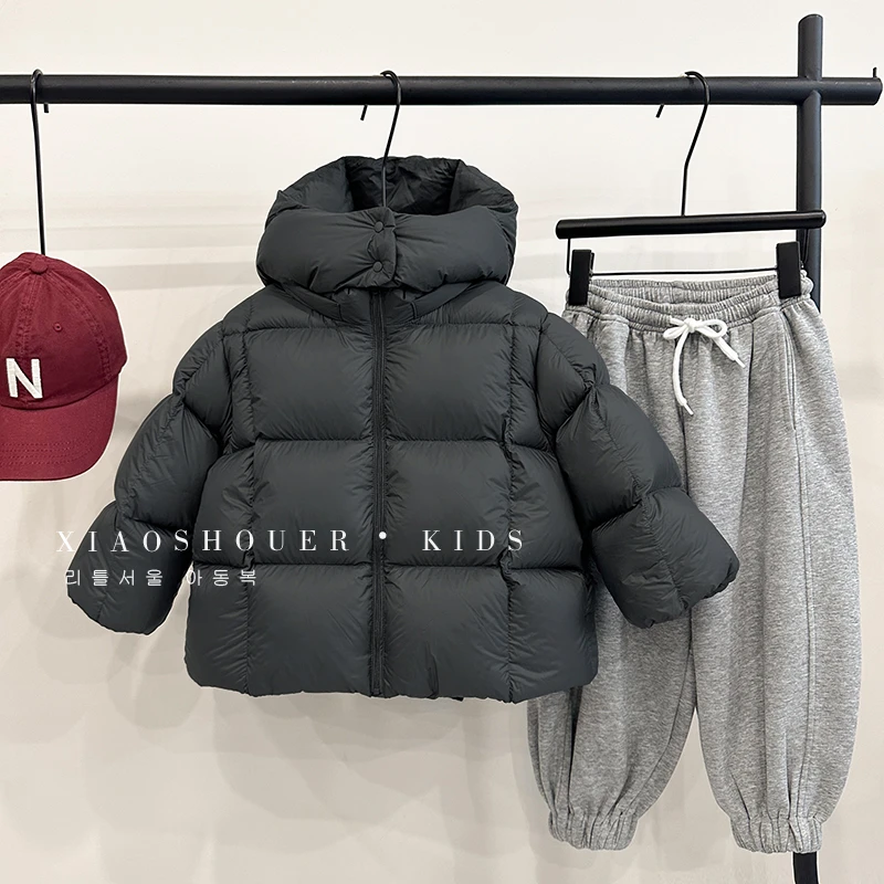 【现货】男童保暖厚实双倍充绒90白鸭绒连帽羽绒服潮NXZ0010