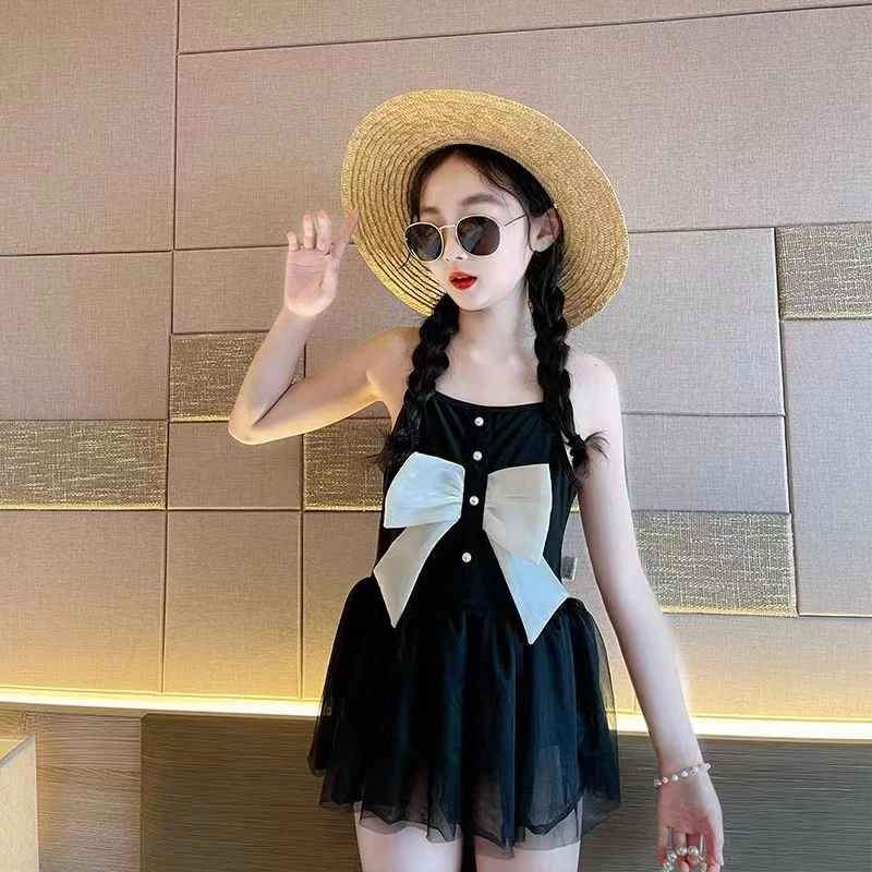 儿童泳衣女孩夏季可爱女童连体吊带游泳衣女大童宝宝夏装泳装10岁