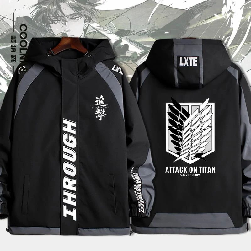 进击的巨人自由之翼日系动漫周边连帽夹克男生潮牌春秋季外套上衣