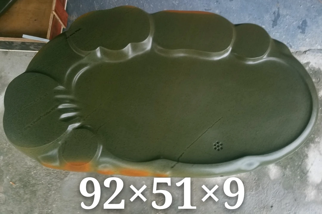 肇庆端砚石茶盘，绿端石《平步青云》天然原石，手工雕刻。