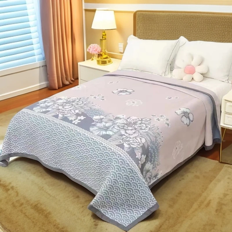 【朝花夕拾】亚麻纱布轻奢多功能纱布盖毯200cm*230cm（正负5厘米）