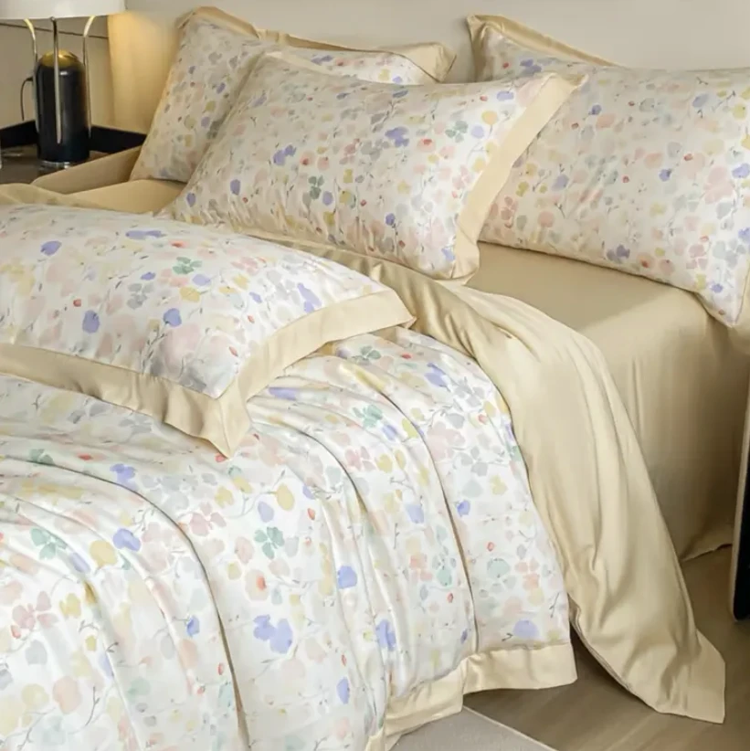 莱赛尔天丝印花双人碎花被套柔软小清新被套