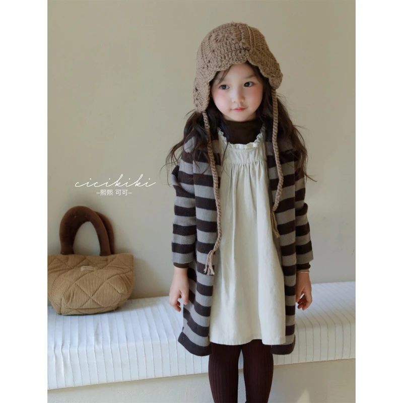 现货【克莱儿】女童童装百搭时尚可爱条纹儿童毛衣熙熙可可MY2355