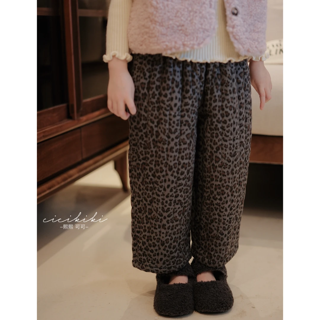 【豹纹裤】休闲儿童女童时尚百搭直筒裤子熙熙可可KZ24105