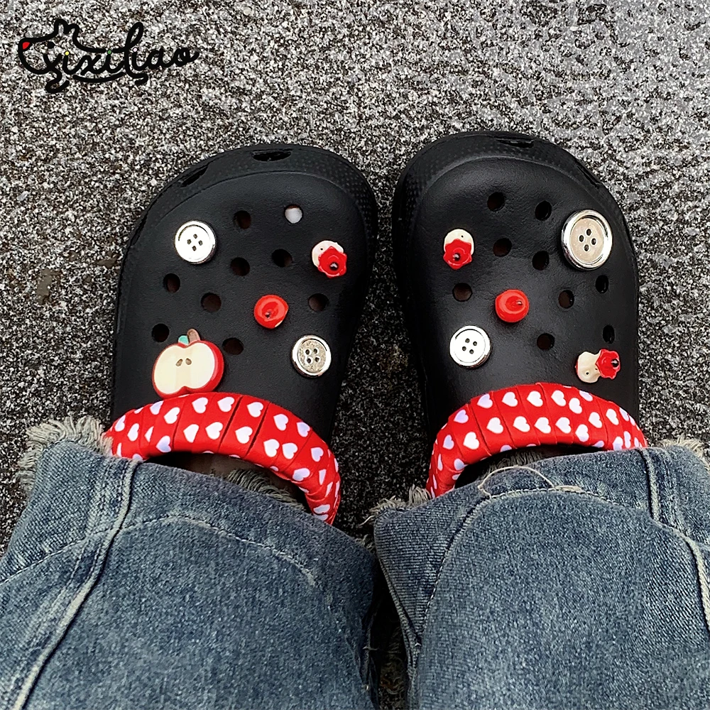 细细条 可爱ins红苹果洞洞鞋男女夏季沙滩休闲趣味外穿包头凉拖鞋