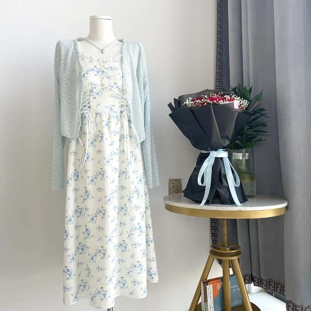 2023明敏服饰· 韩版夏季连衣裙时尚气质长款收腰法式显瘦碎花