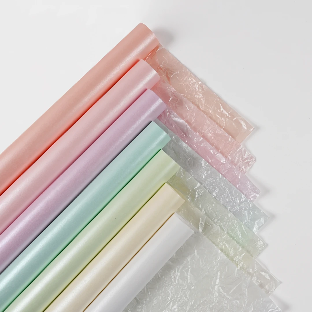 【流星雨】雪梨纸珠光加厚+38g珠光雪梨纸花艺花束材料包装纸资材