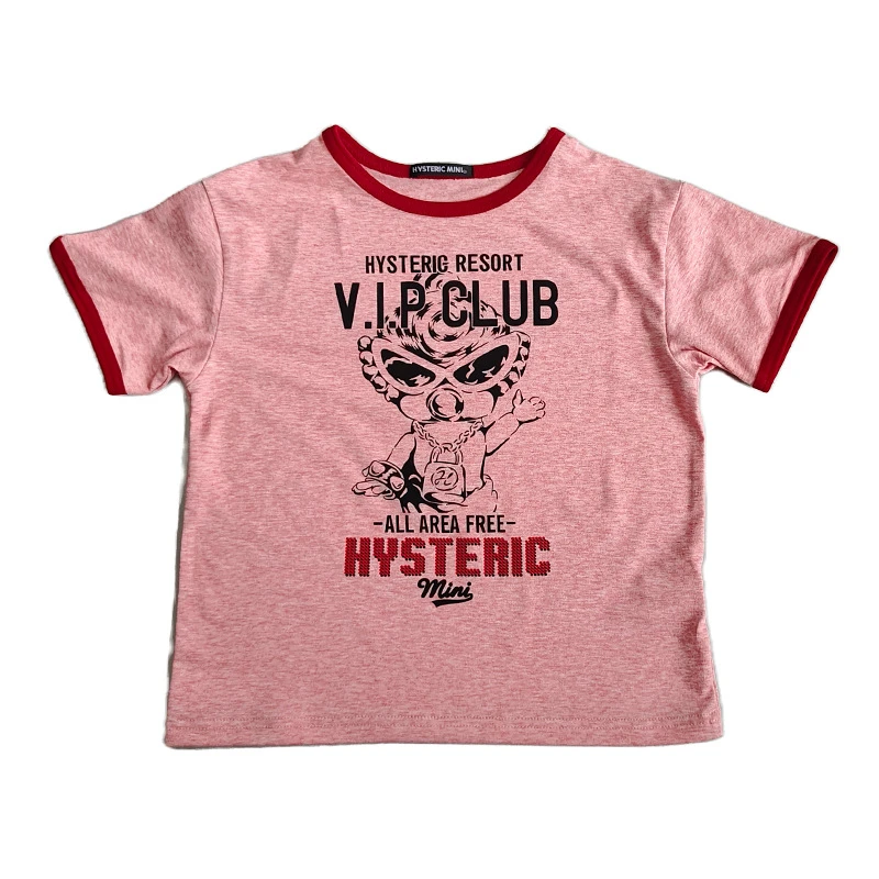 伍悦童装黑超夏季儿童女男童百搭针织休闲时尚透气印花圆领T恤衫