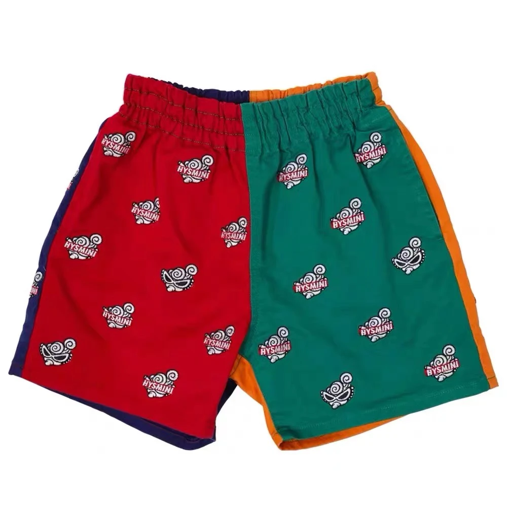 【伍悦童品】儿童裤子童装运动时尚百搭牛仔短裤夏季拼接绣花五分裤