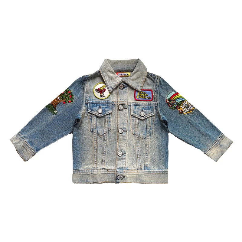 伍悦童装黑潮春秋女小童外套时尚潮流重工绣花百搭洋气直播间扣号