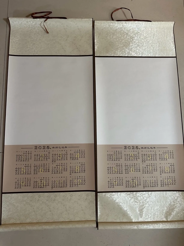 （10个送一个）挂历2025宣纸挂轴空白生宣卷轴字画创作