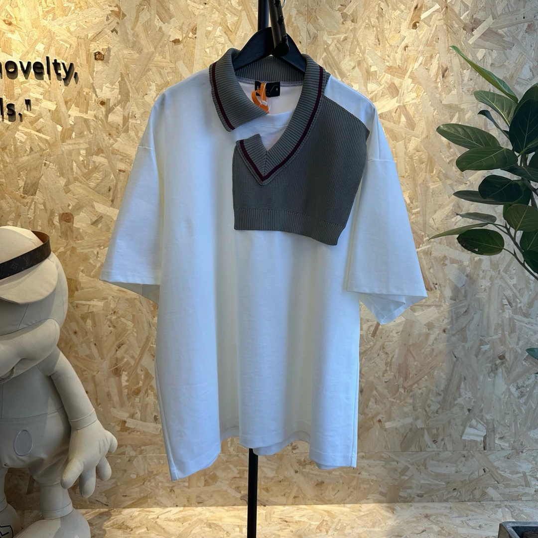 kolro/米白色拼接接口短袖/4 码/99 新/CL00132