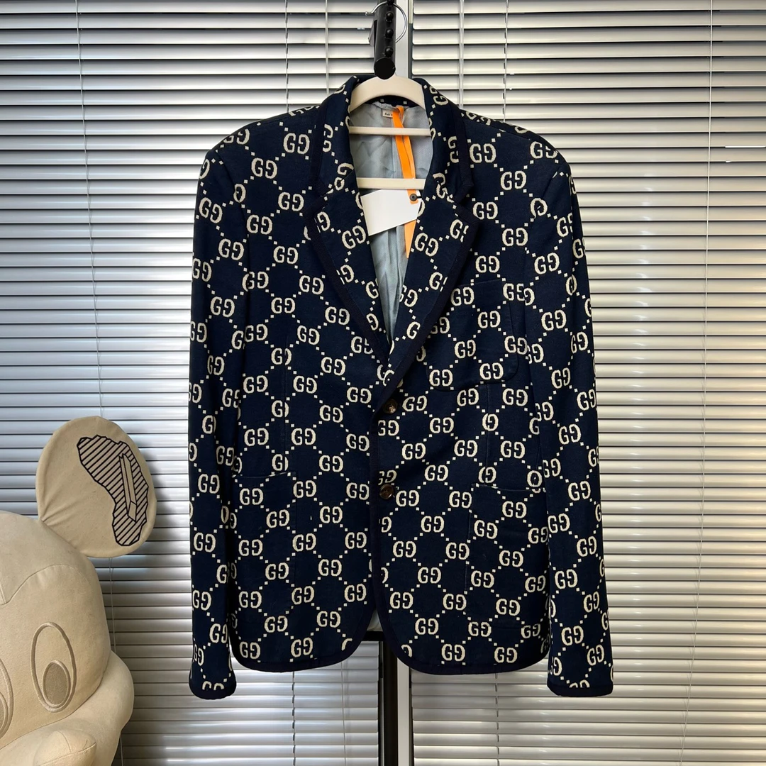 95新 GUCCI/古驰 双G满印 提花西服 48码 cl00613