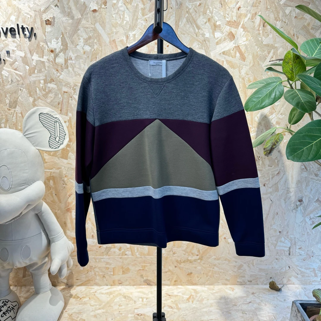 99新 Valentino/华伦天奴 拼色拼接圆领卫衣 xs码 98新 ys000112
