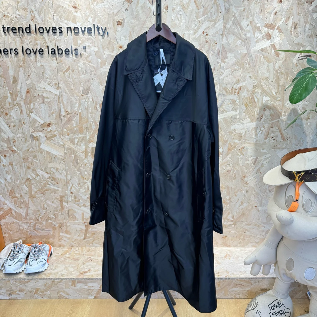 prada 普拉达 三角标 尼龙双排扣大衣风衣外套/全新/M码/YS000007