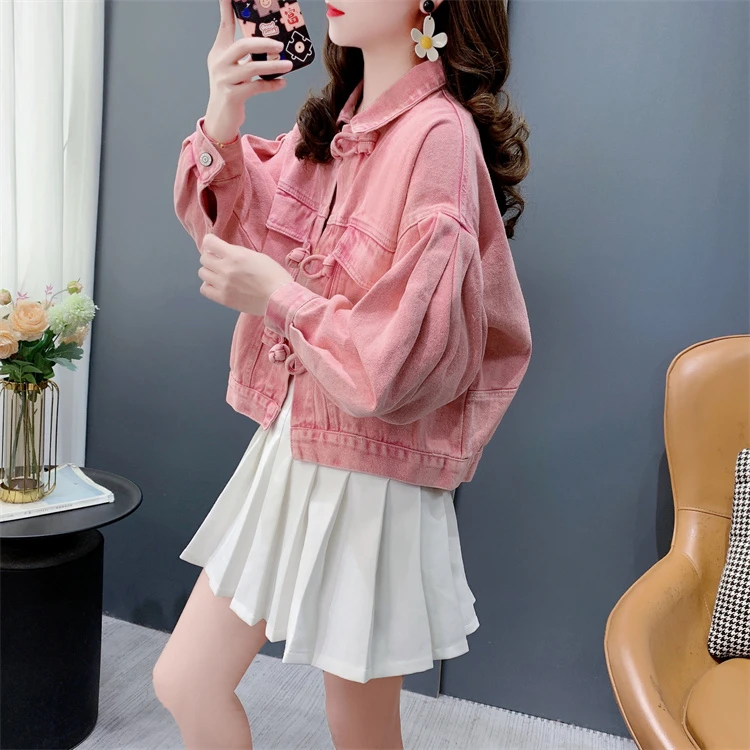 2025糖果色小个子牛仔外套女春秋年新款宽松短款复古百搭夹克上衣