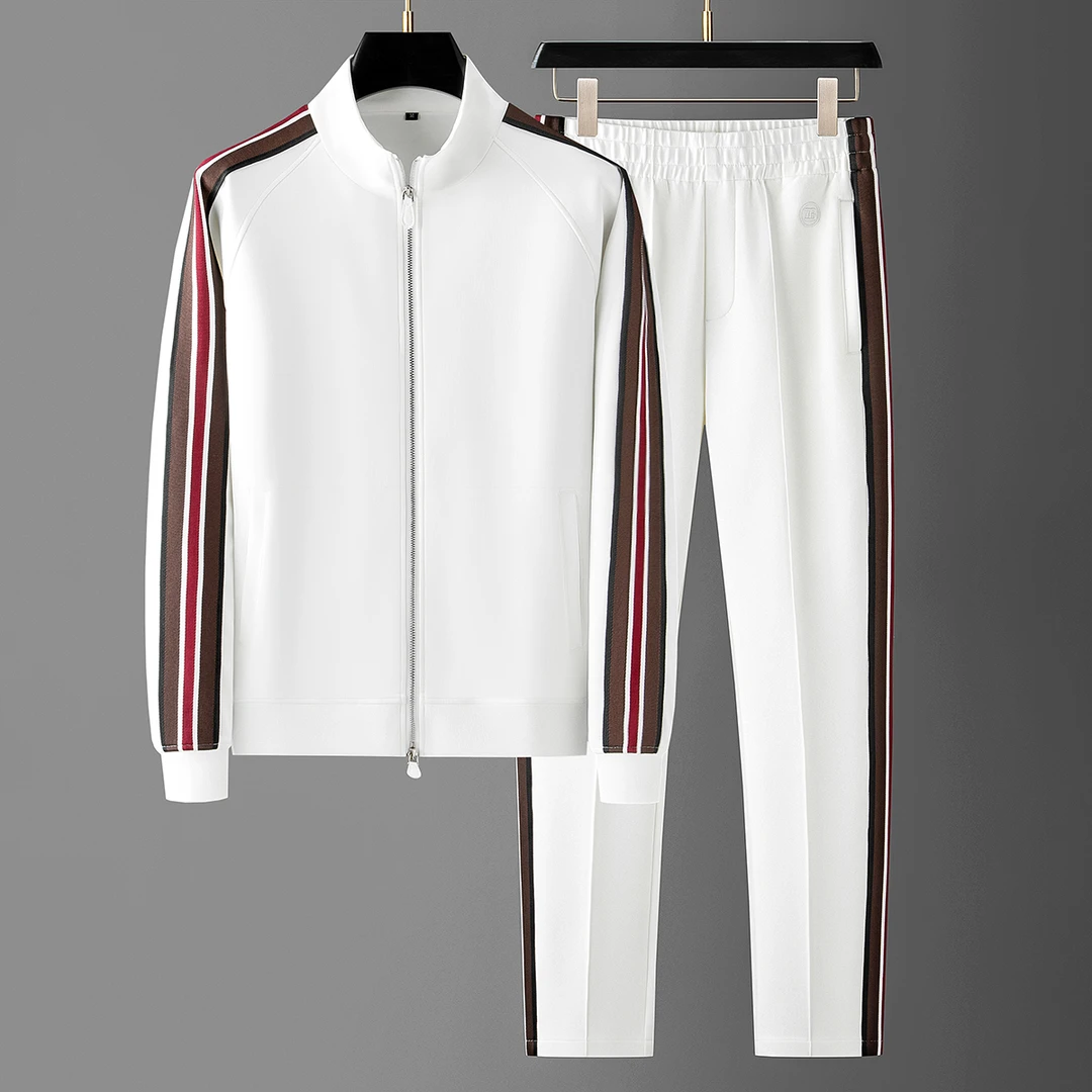 费韦戈摩时尚潮流两件套空气层太空棉宽松开衫卫衣运动服套装男士