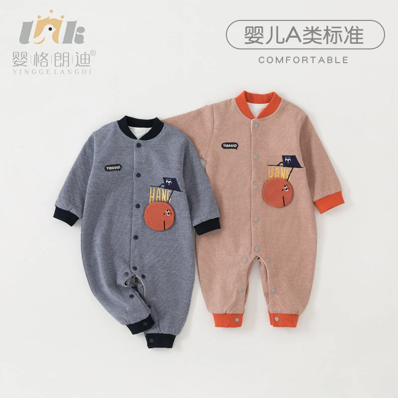 婴格朗迪YG652063双层连体爬服儿童春秋婴儿宝宝连体衣通用卡通