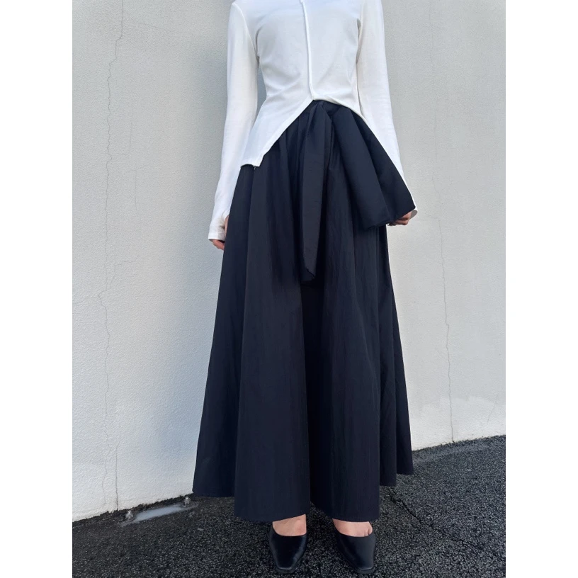 高腰时尚百搭气质纯色半裙 2801