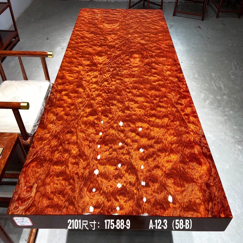 【具豪严选】175*88*9送一对工字架 巴花实木大板茶桌组装