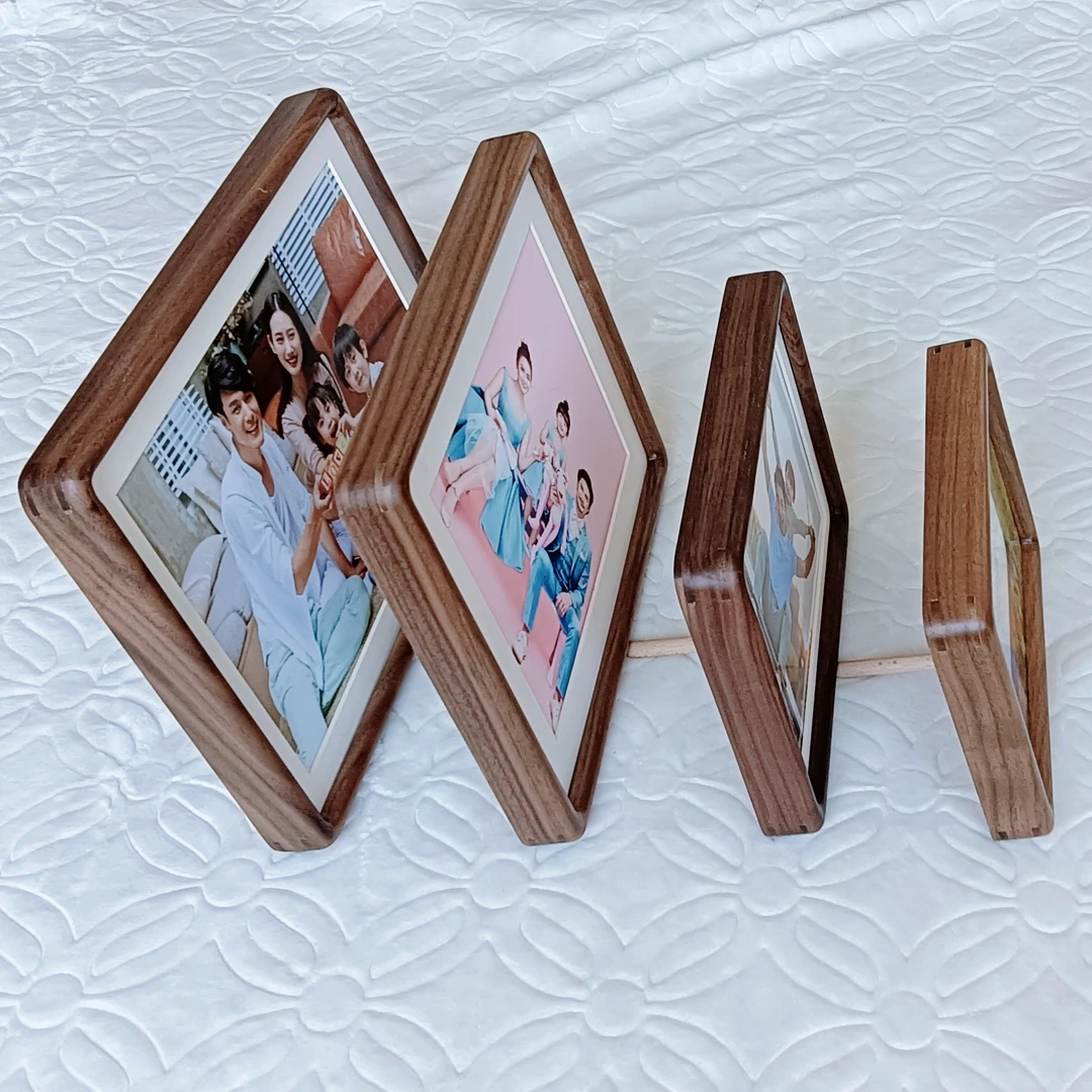 高级感黑胡桃实木相框摆6寸/A3洗照片做成相框挂墙榫卯传统工艺