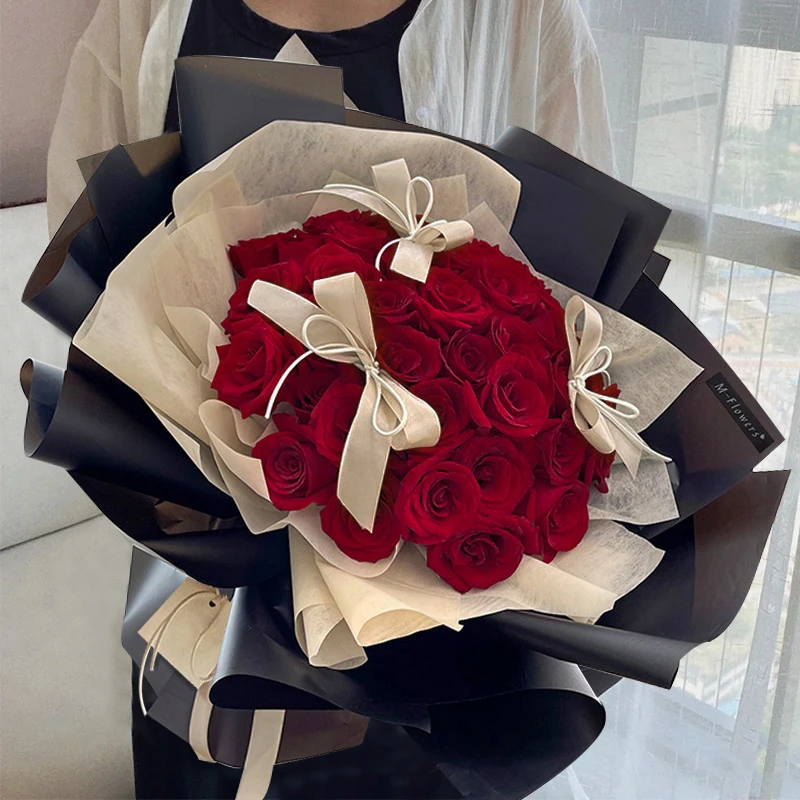 33朵红玫瑰真花束鲜花速递同城全国附近免费配送女友生日礼物花店