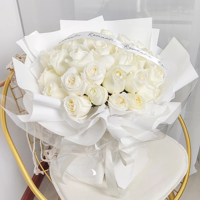 全国白玫瑰真花束鲜花速递同城附近免费配送女友闺蜜生日礼物花店